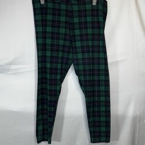 Cato Women's Green Tartan Plaid Skinny Leg Pants Office Work Party‎ 18/20W